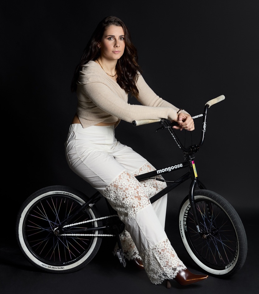 Nikita Ducarroz off the bike